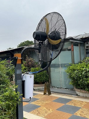 Ventilador nebulizador industrial BLDC para montaje en pared con motor completamente sellado