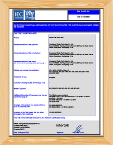 Certificado CB de ventilador de piso