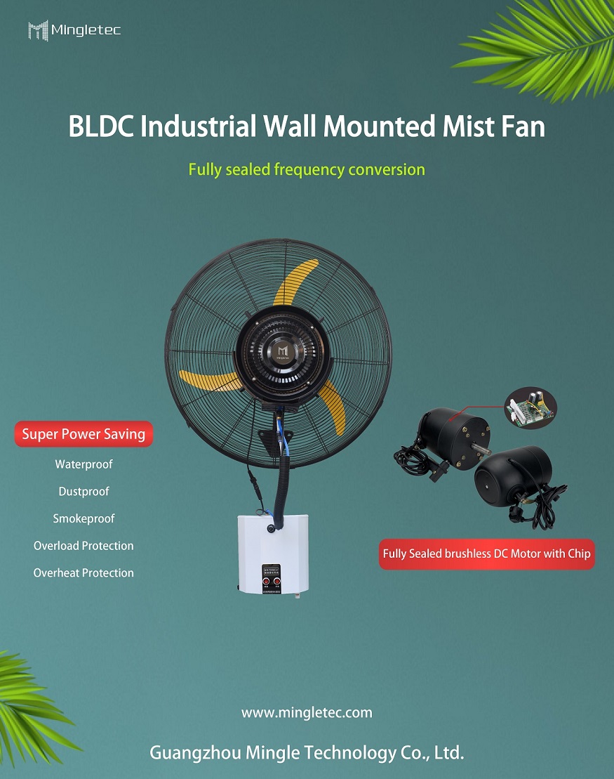 Póster de ventilador de niebla montado en la pared Mingletec BLDC
