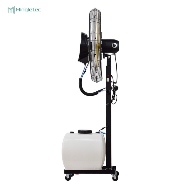 Ventilador de niebla industrial para uso en exteriores con tanque de agua de 60 litros