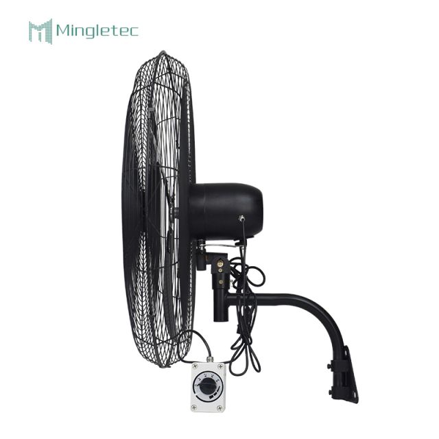 Ventilador de montaje en pared negro resistente y de bajo consumo para exteriores