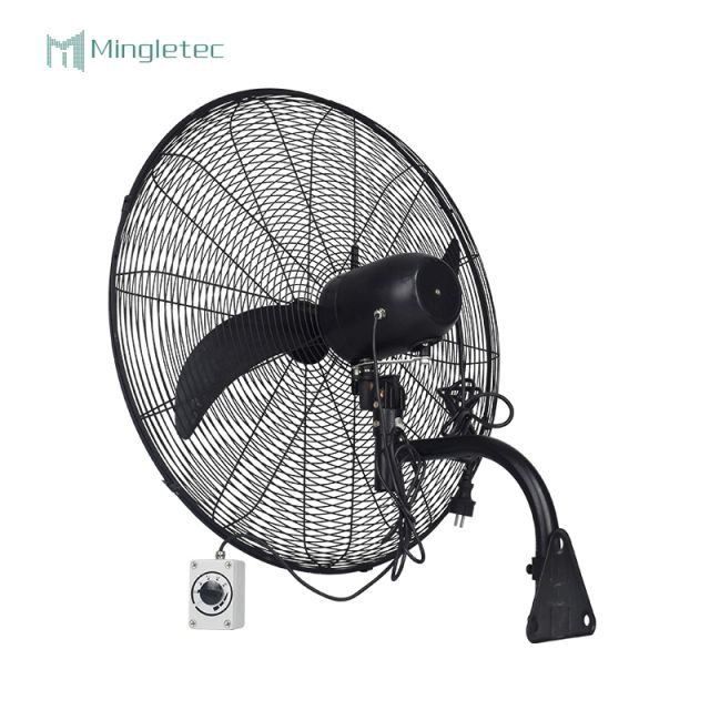 Ventilador de montaje en pared negro resistente y de bajo consumo para exteriores