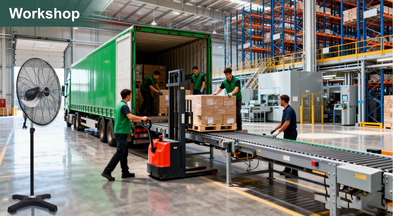 ventilador industrial para uso en taller