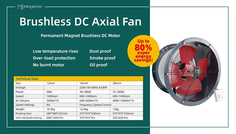 especificaci&oacute;n del ventilador axial-gris