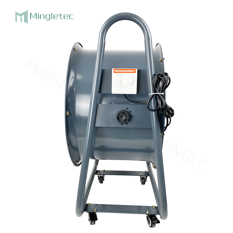 Ventilador axial industrial de succión de aire portátil con motor CC de 20 pulgadas