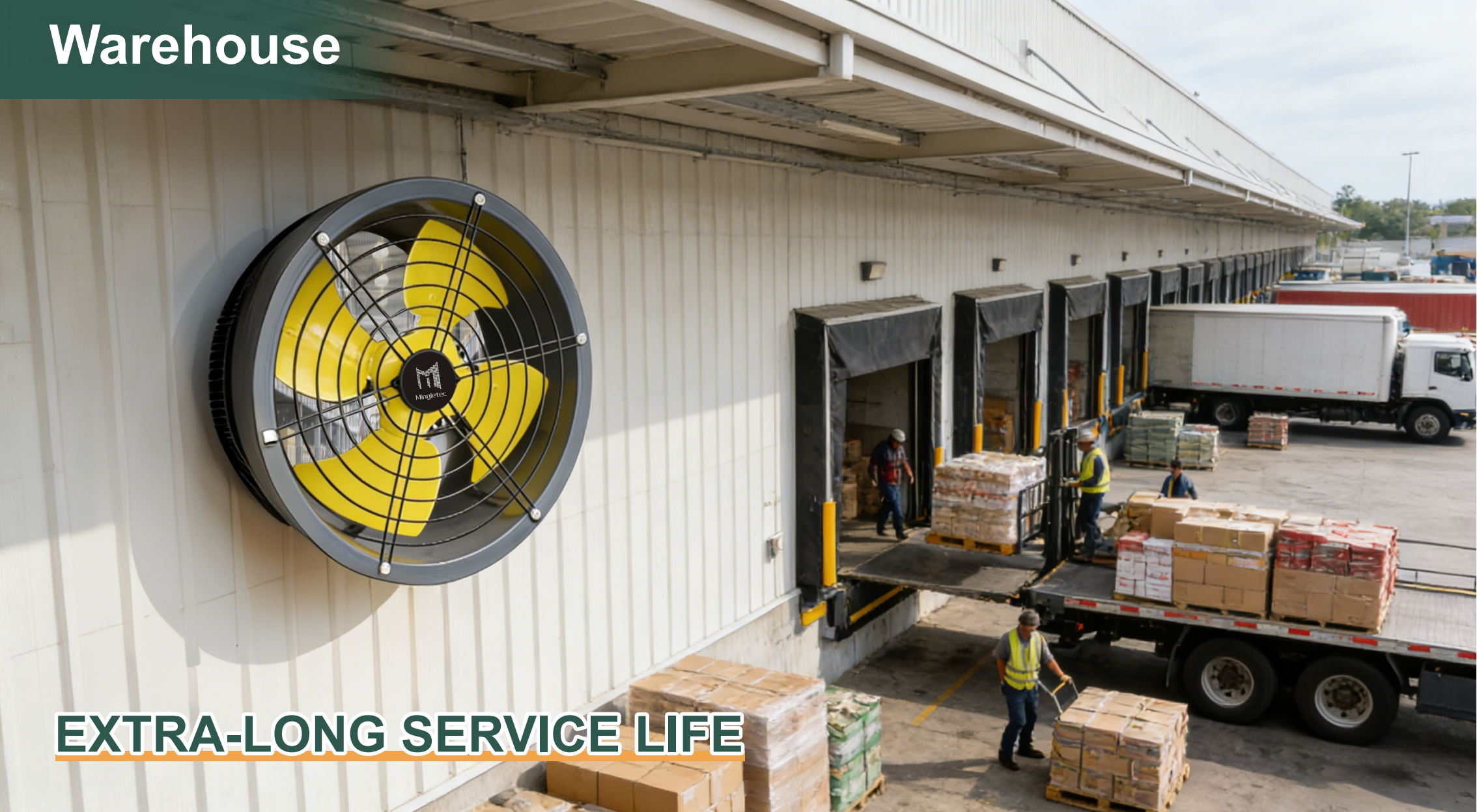 Ventilador axial MFJ-D40F para uso en almac&eacute;n