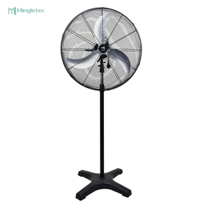 Ventilador de metal industrial de gran tamaño con motor de aire negro y plateado al mejor precio