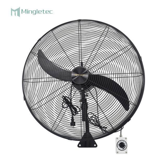 Ventilador de montaje en pared negro resistente y de bajo consumo para exteriores