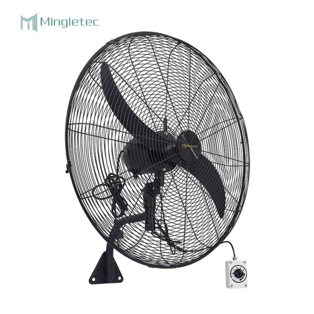 Ventilador de montaje en pared negro resistente y de bajo consumo para exteriores