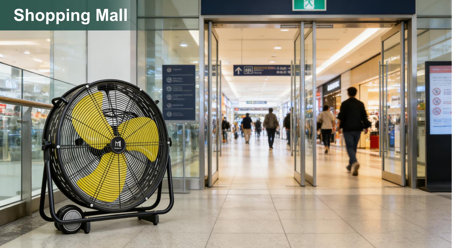 Ventilador de tambor para uso en centros comerciales 