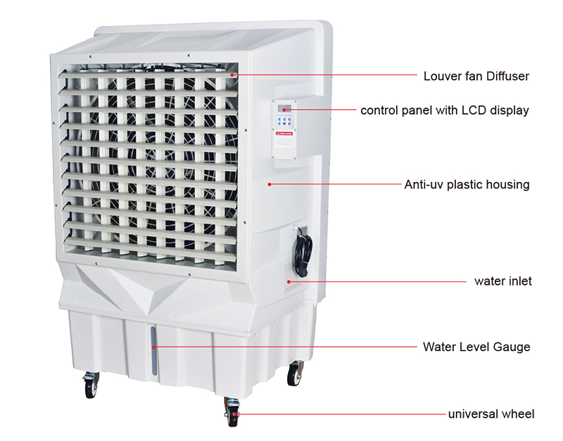 Detalles del producto del enfriador de aire de cada pieza.