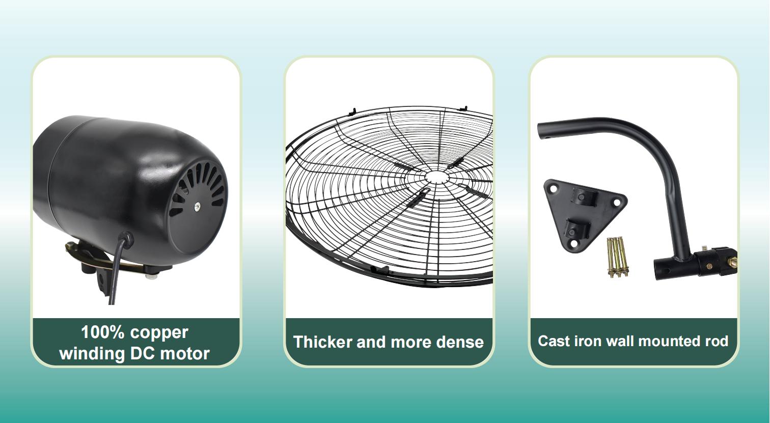 Motor de CC y parrilla de 2,0 mm y varilla de hierro fundido montada en la pared 