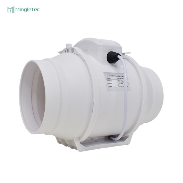 Ventilador de conducto en línea de ventilación de plástico Bldc de 4 6 8 pulgadas