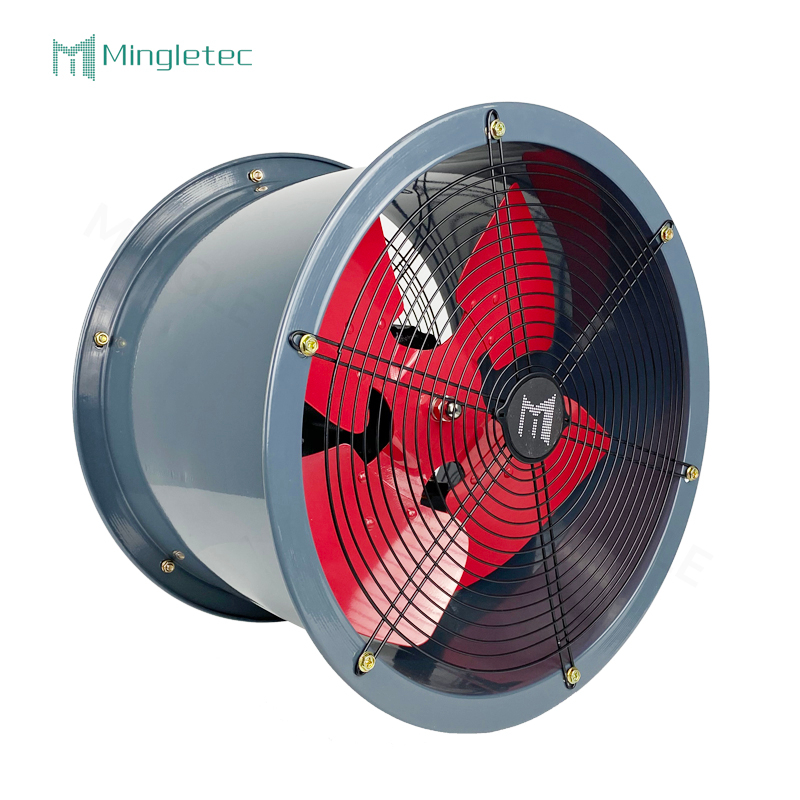 Ventilador industrial con motor CC de uso en fábrica de almacén