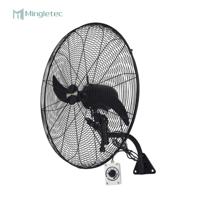 Ventilador de montaje en pared negro resistente y de bajo consumo para exteriores