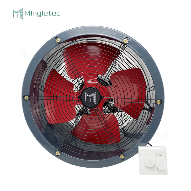 Ventilador industrial con motor CC de uso en fábrica de almacén