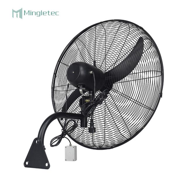 Ventilador de montaje en pared negro resistente y de bajo consumo para exteriores