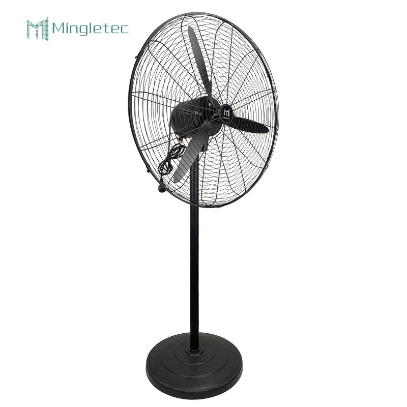 Ventilador de pie industrial BLDC oscilante para almacén